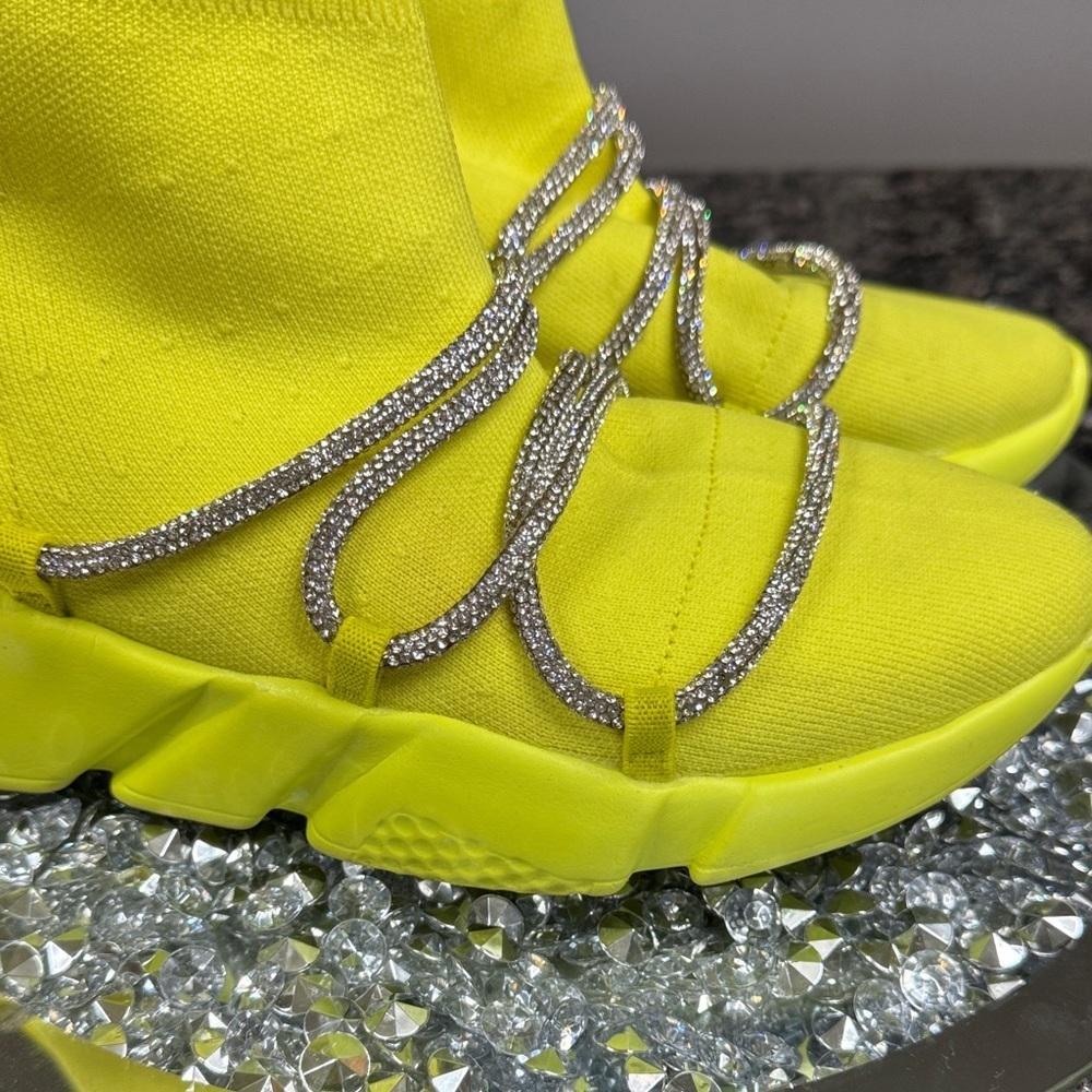 Cape Robbin Neon Yellow Sneakers with Silver Accents 10 - Picture 12 of 13